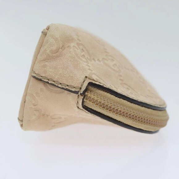 GUCCI GG Canvas Pouch Leather Outlet Beige Gold 272367 Auth 92704 - Picture 6 of 16